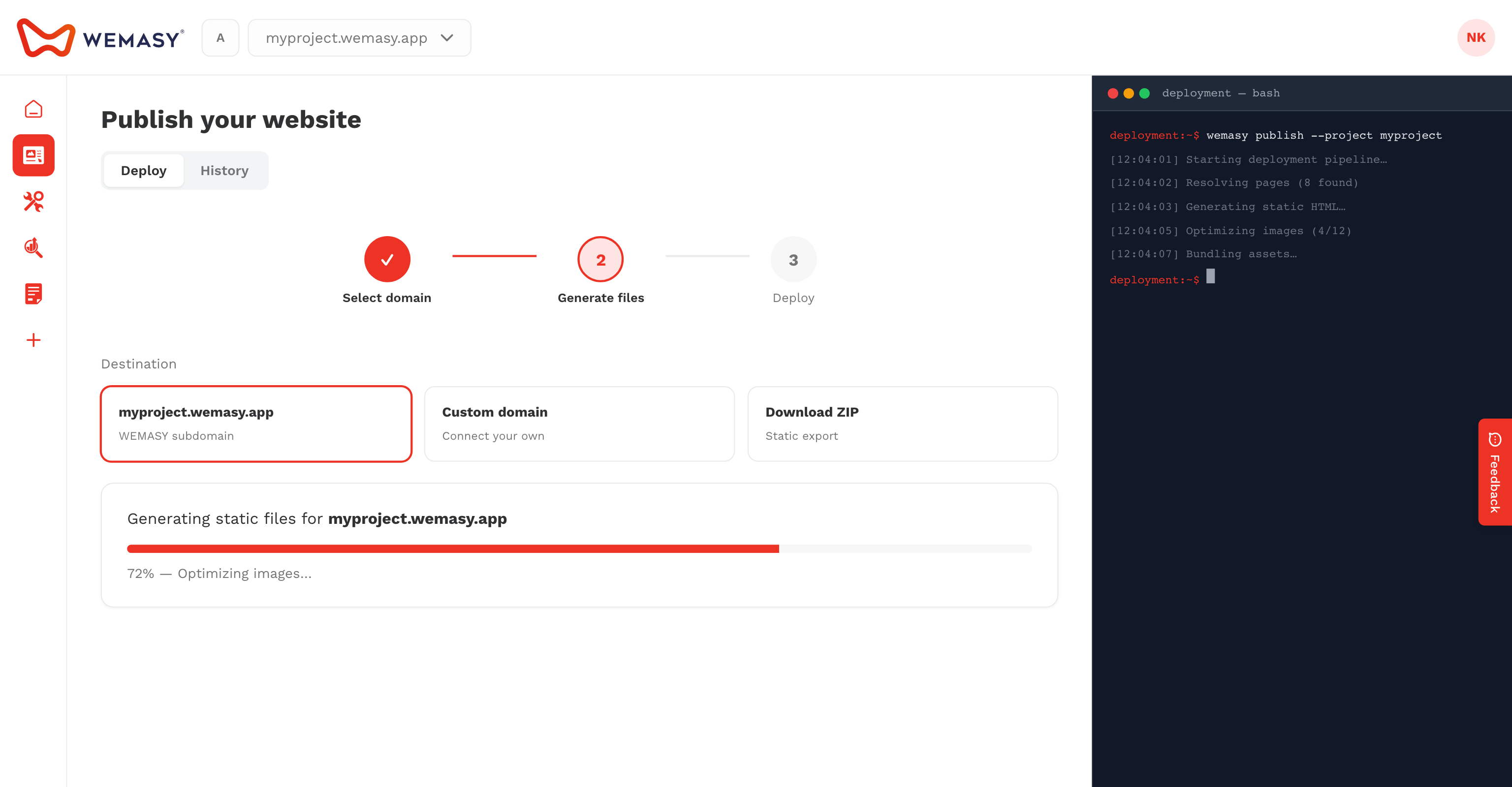Websitebouwer: controleren op updates