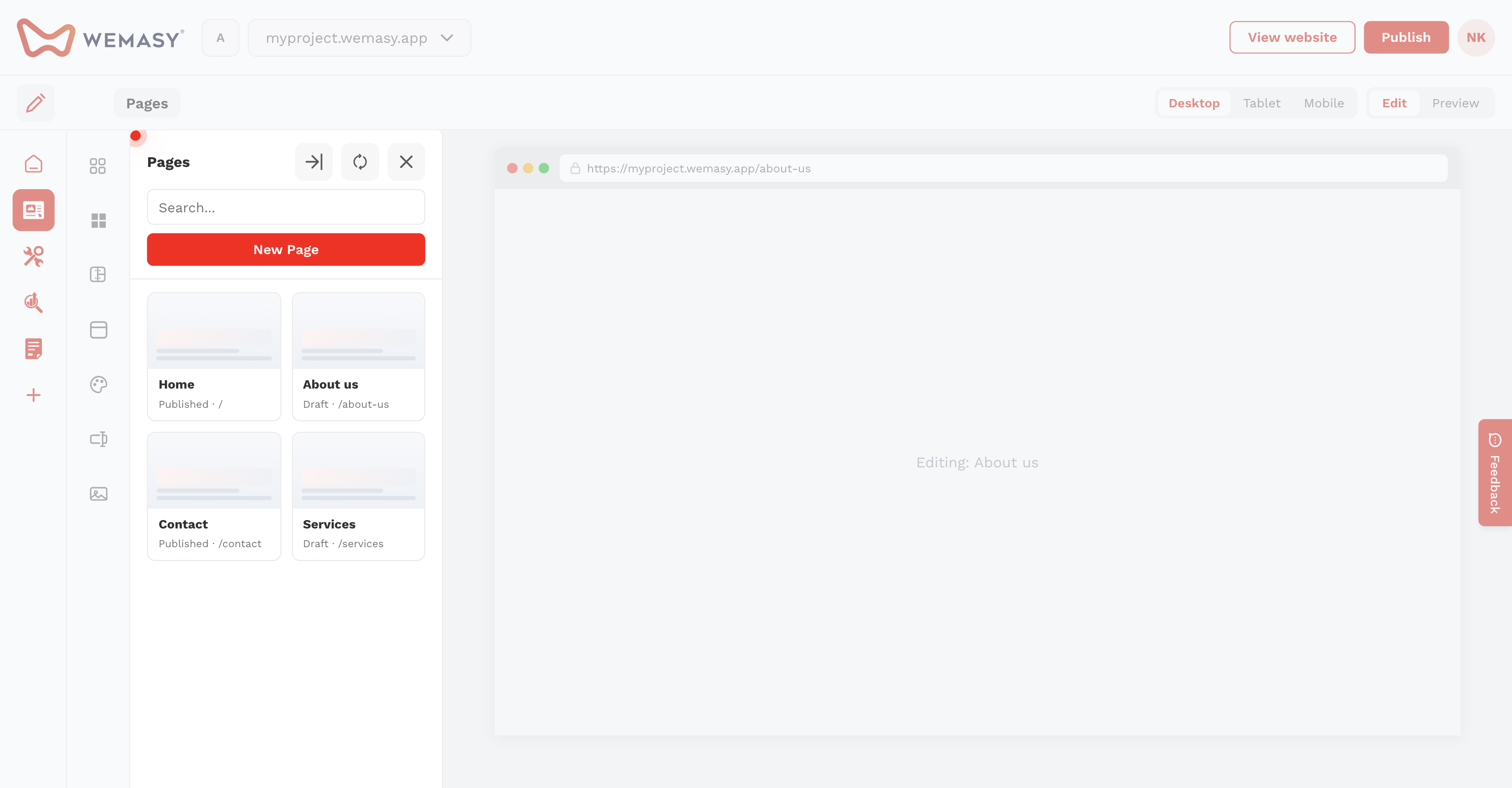 Websitebouwer: weergaven en filters