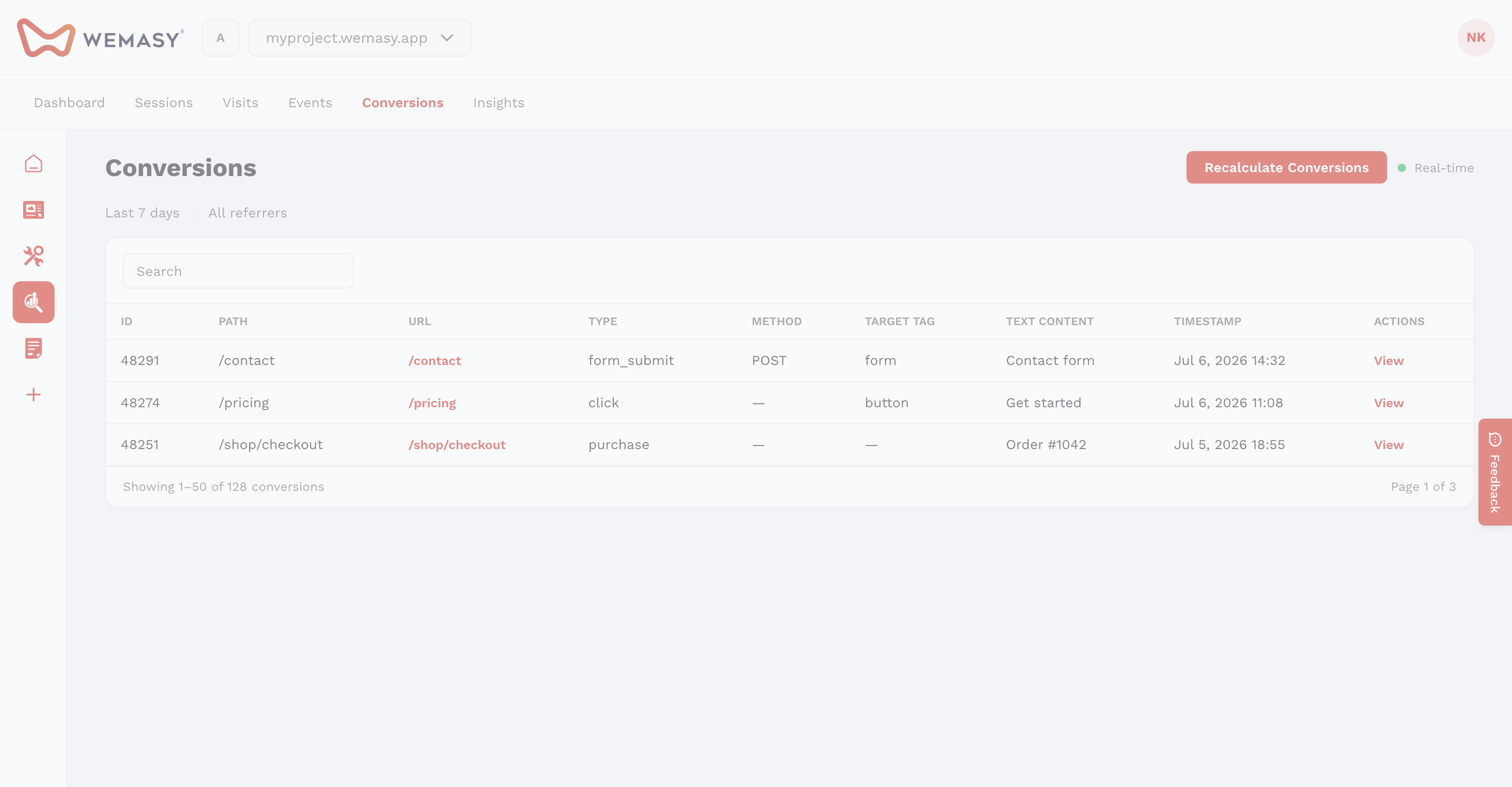 Analytics en inzichten: conversies herberekenen