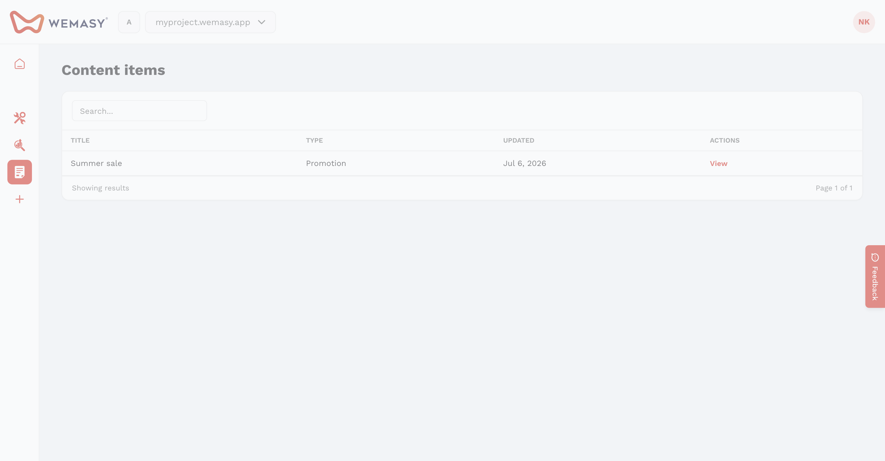 Websitebouwer: de importer openen