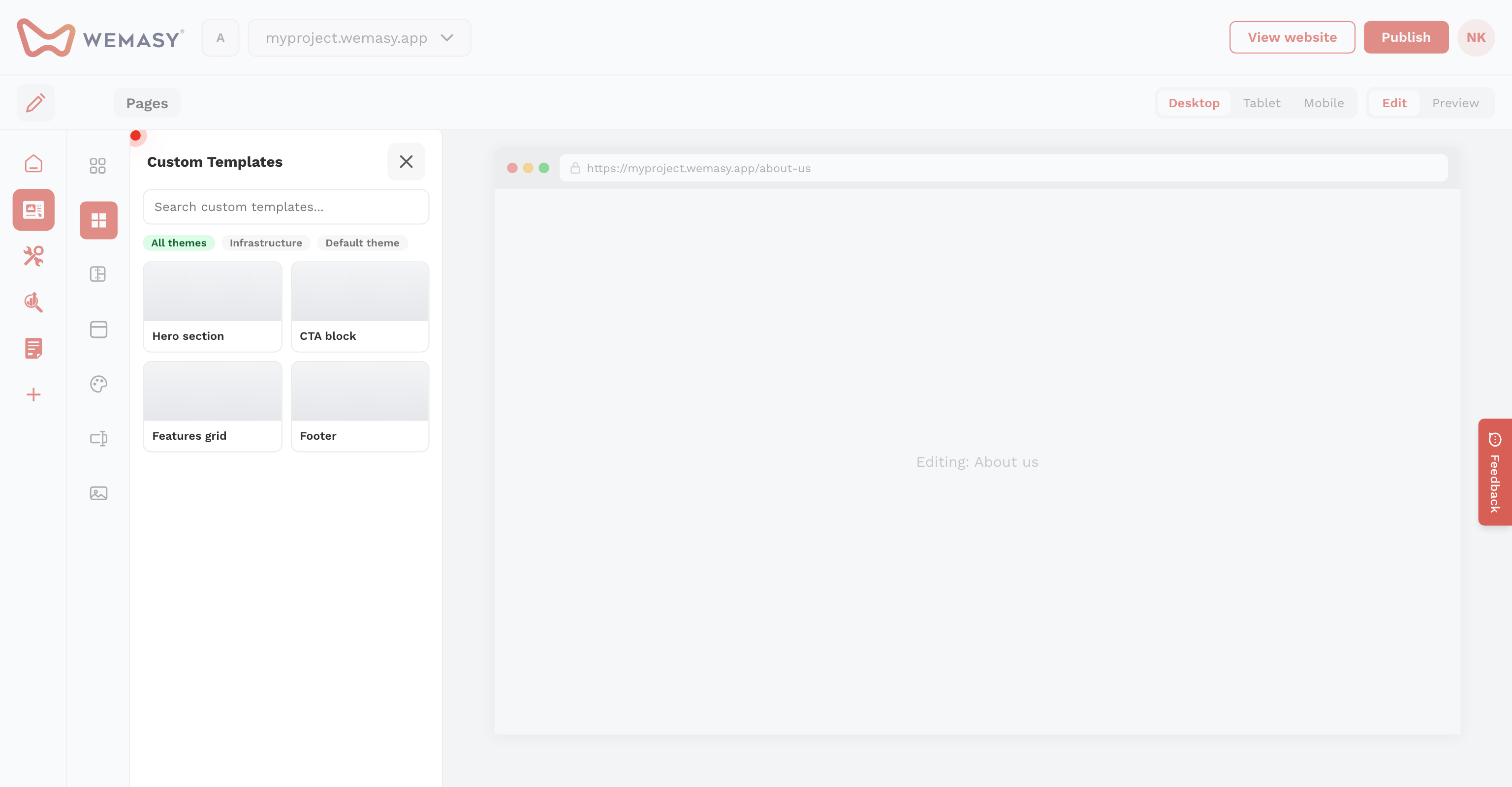Websitebouwer: een template toevoegen