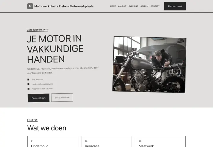 Voorbeeld van thema Motorwerkplaats Piston voor motorwerkplaats