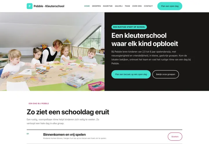 Website voor kleuterschool