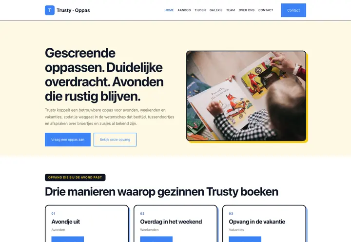 Website voor oppasservice