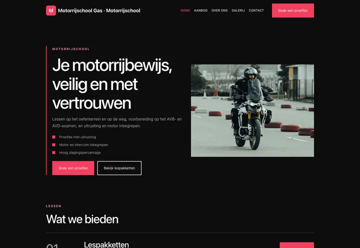 Thema Motorrijschool Gas