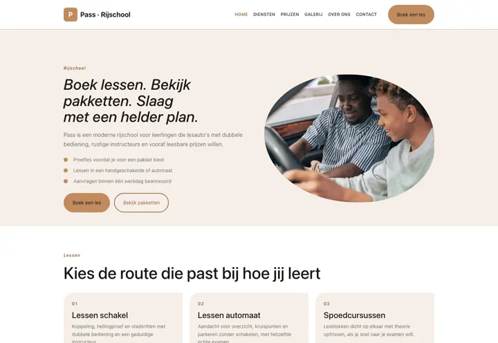 Website voor rijschool