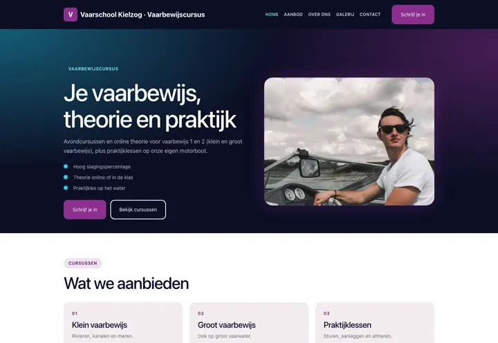 Website voor vaarbewijscursus