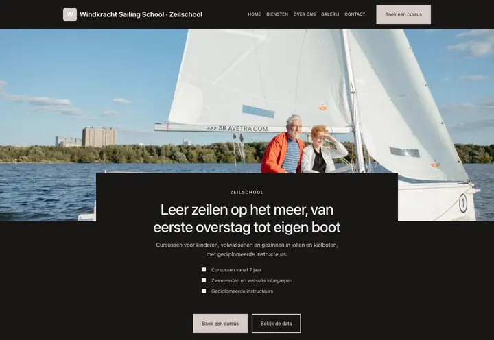 Website voor zeilschool