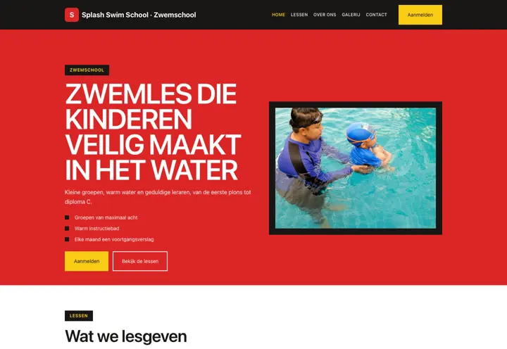 Website voor zwemschool