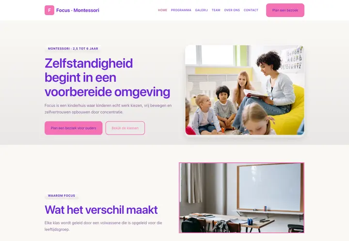 Website voor montessori