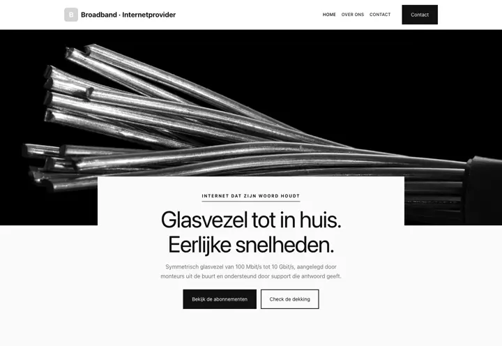 Voorbeeld van thema Broadband voor internetprovider