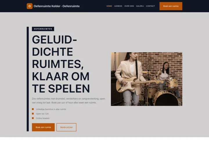 Voorbeeld van thema Oefenruimte Kelder voor oefenruimte voor bands