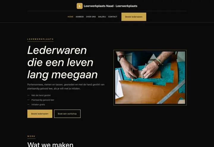 Voorbeeld van thema Leerwerkplaats Naad voor leerwerkplaats