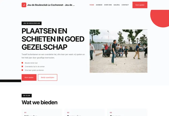 Website voor jeu de boulesclub