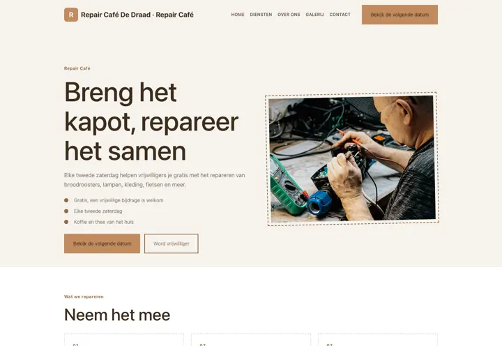 Website voor repair café