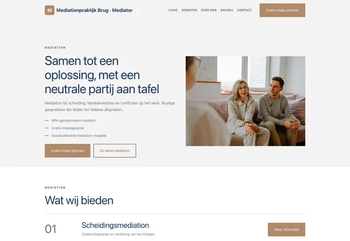 Voorbeeld van thema Mediationpraktijk Brug voor mediator