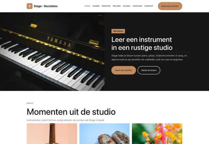 Website voor muziekles