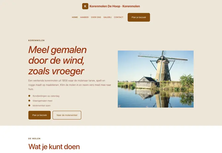 Voorbeeld van thema Korenmolen De Hoop voor korenmolen