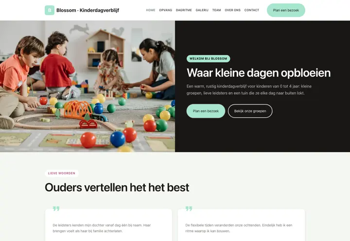 Website voor kinderdagverblijf