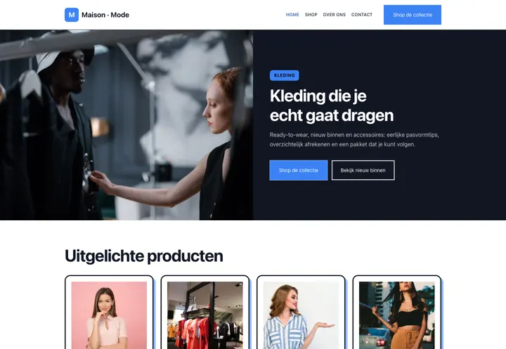 Voorbeeld van thema Maison voor mode