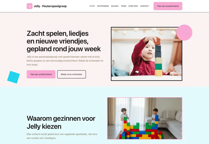 Website voor peuterspeelgroep