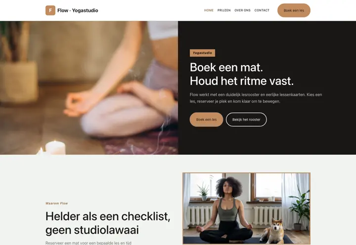 Website voor yogastudio