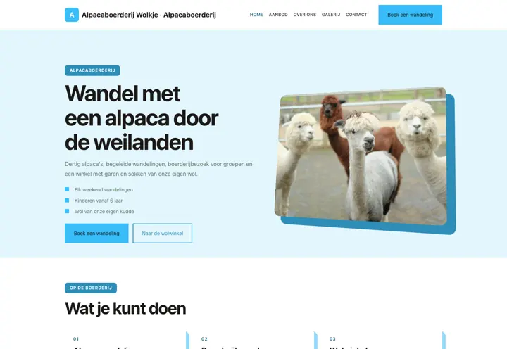 Thema Alpacaboerderij Wolkje