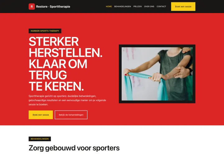 Website voor sporttherapie