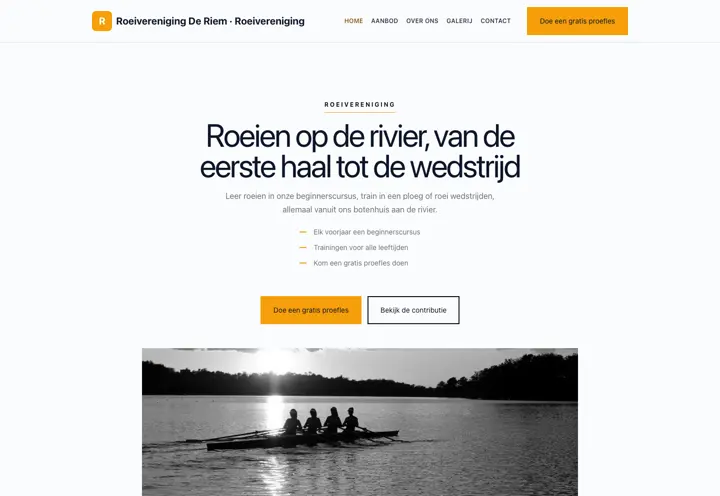 Website voor roeivereniging