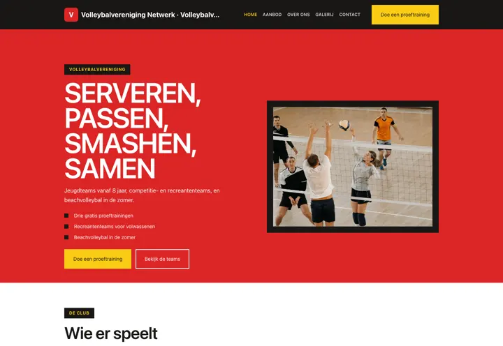 Website voor volleybalvereniging