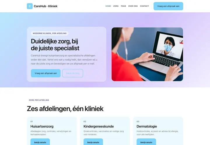 Website voor kliniek