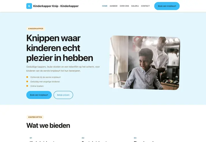 Website voor kinderkapper