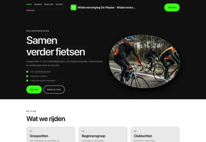 Website voor wielervereniging