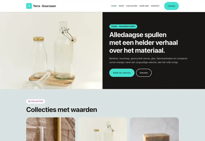 Voorbeeld van thema Terra voor duurzame producten