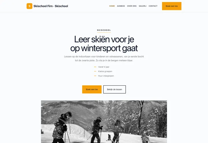 Website voor skischool