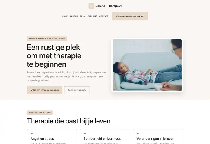 Website voor therapeut