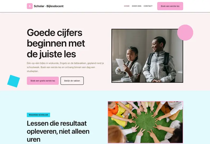 Website voor bijlesdocent