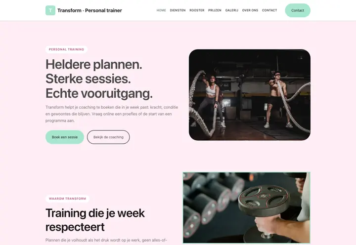 Website voor personal trainer