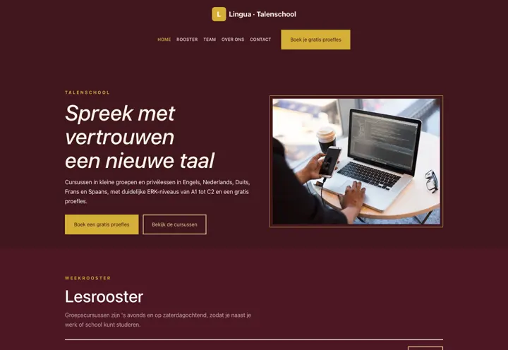 Website voor talenschool