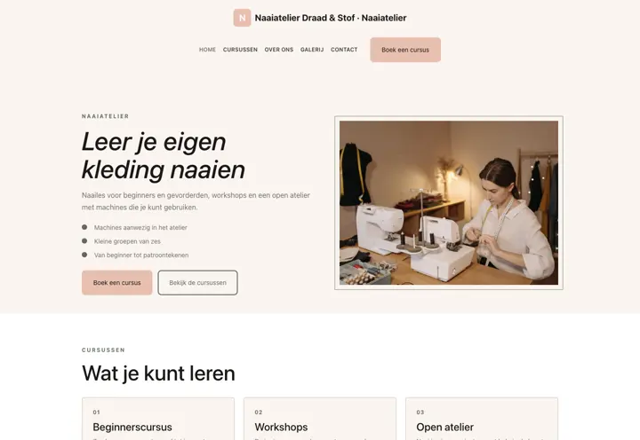 Website voor naaiatelier